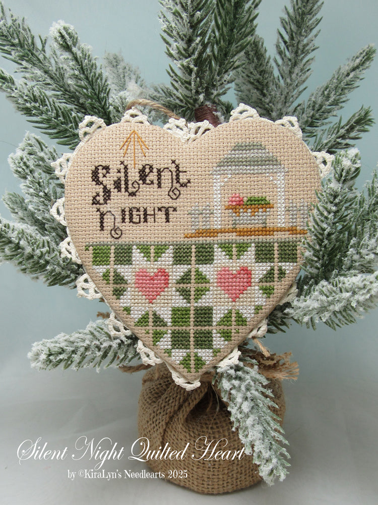 Silent Night Quilted Heart