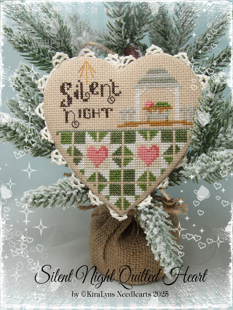 Silent Night Quilted Heart
