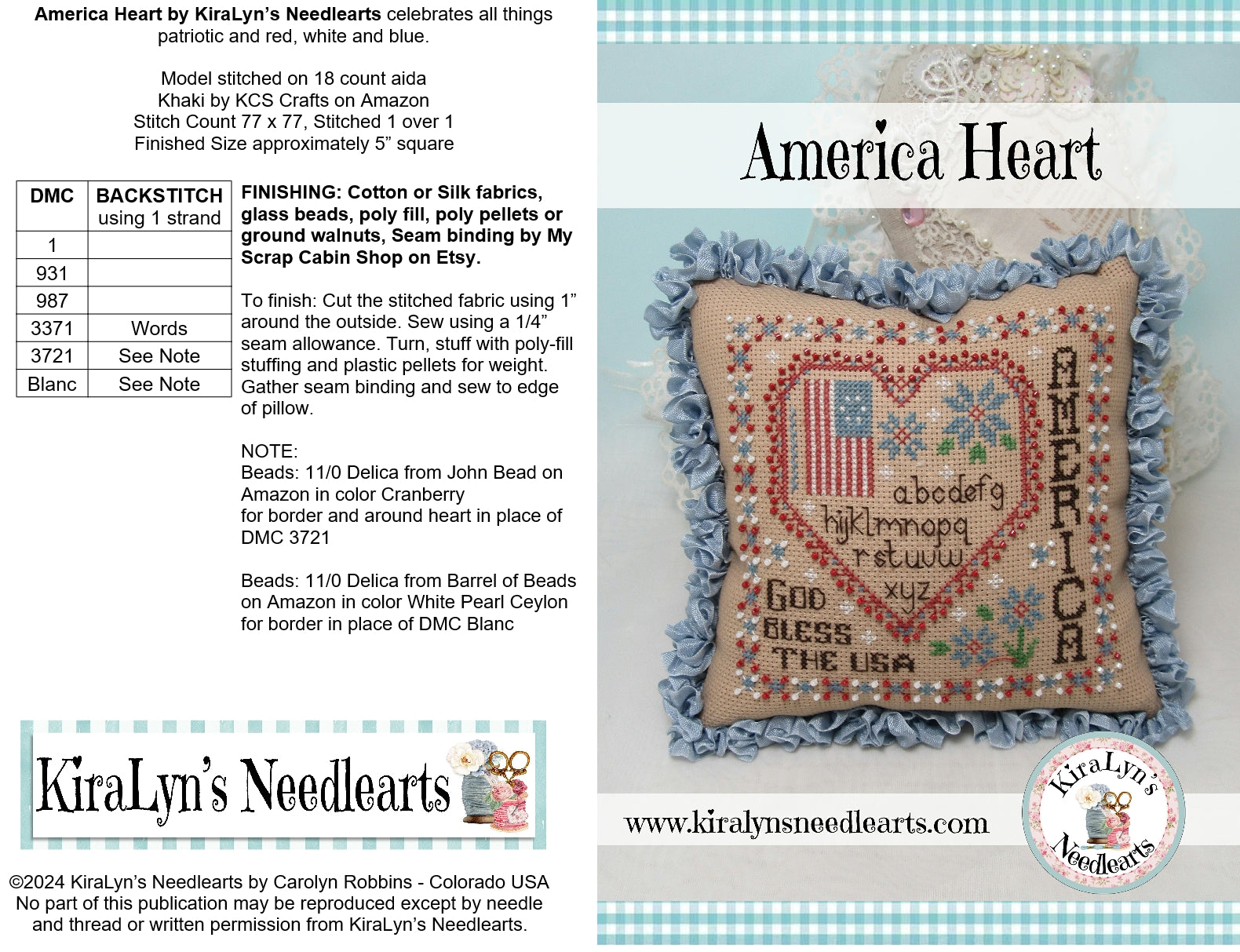 America Heart – KiraLyns Needlearts