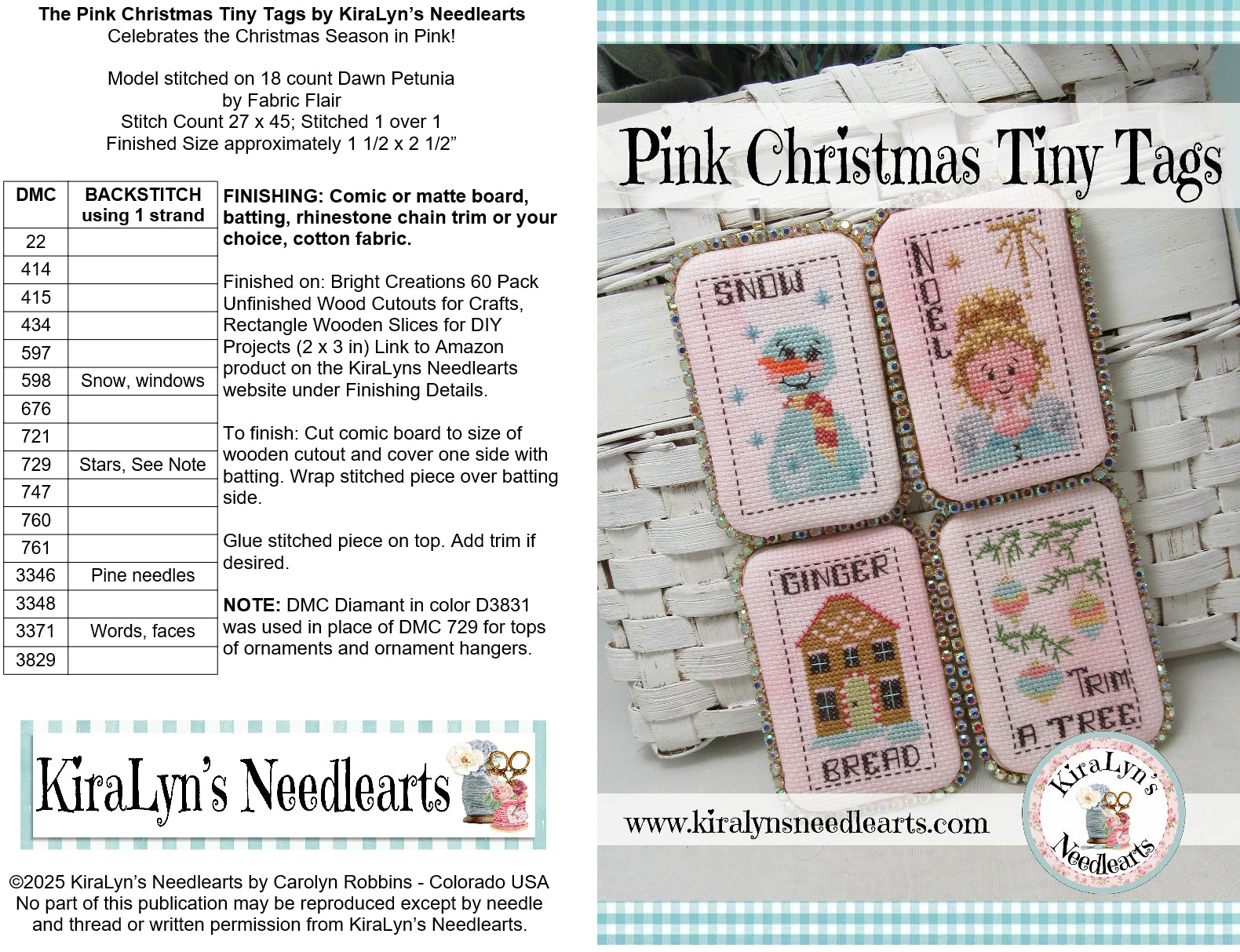 Pink Christmas Tiny Tags