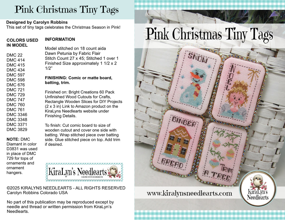 Pink Christmas Tiny Tags