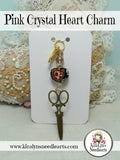 Pink Crystal Heart Charm
