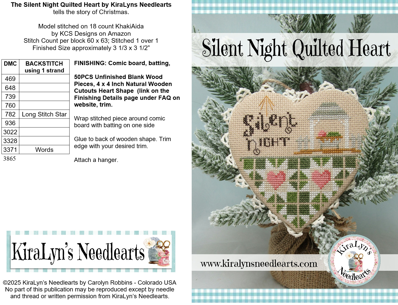 Silent Night Quilted Heart