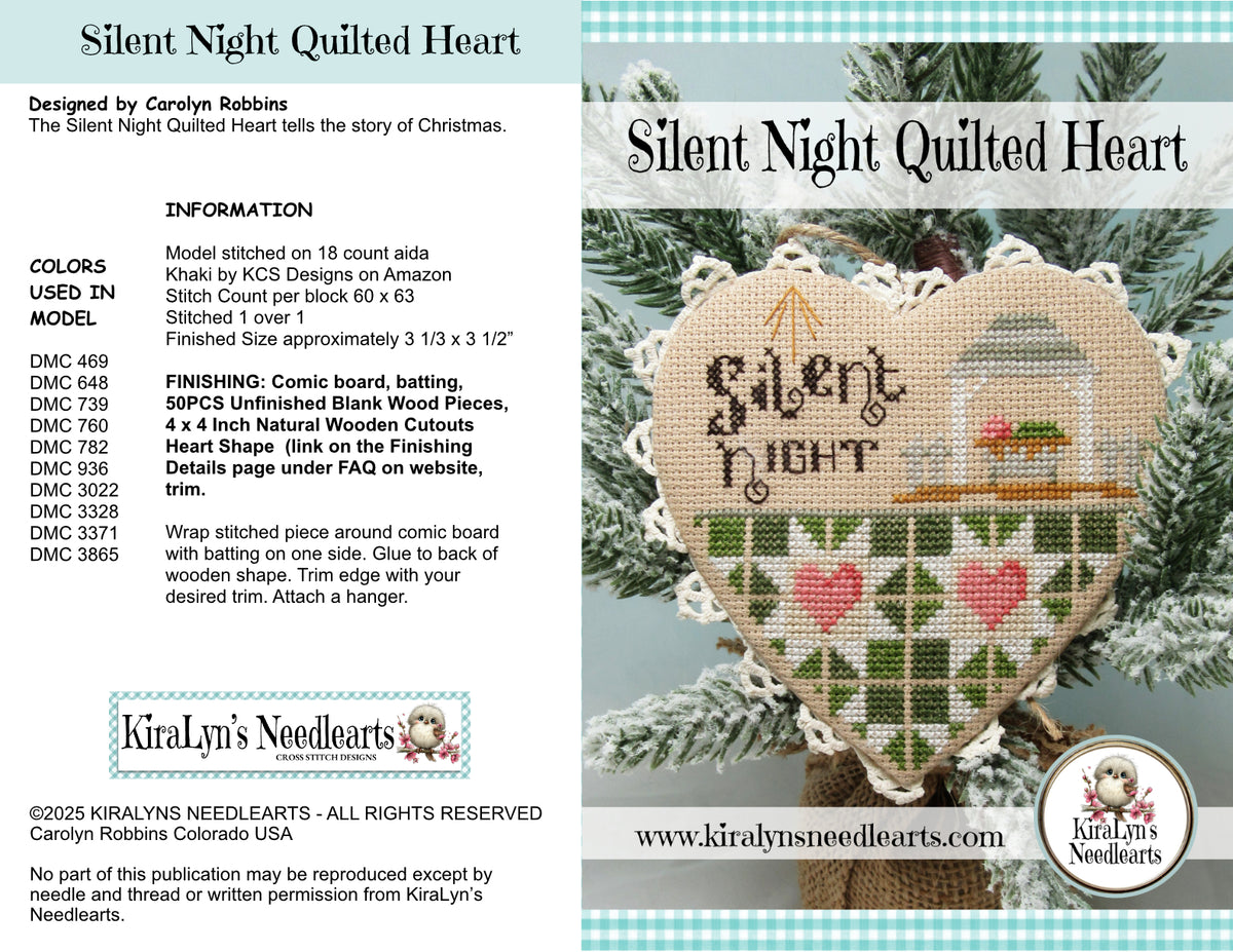 Silent Night Quilted Heart