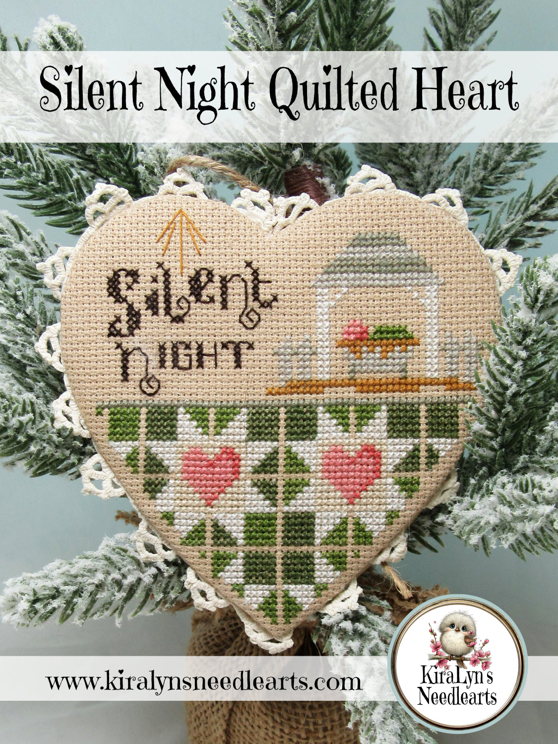 Silent Night Quilted Heart