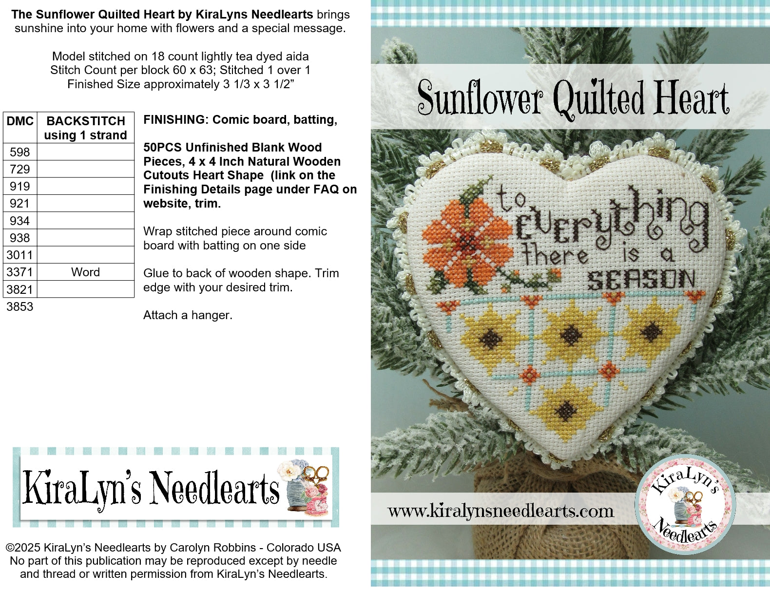 Sunflower Quilted Heart