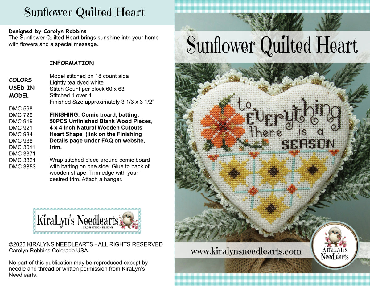 Sunflower Quilted Heart