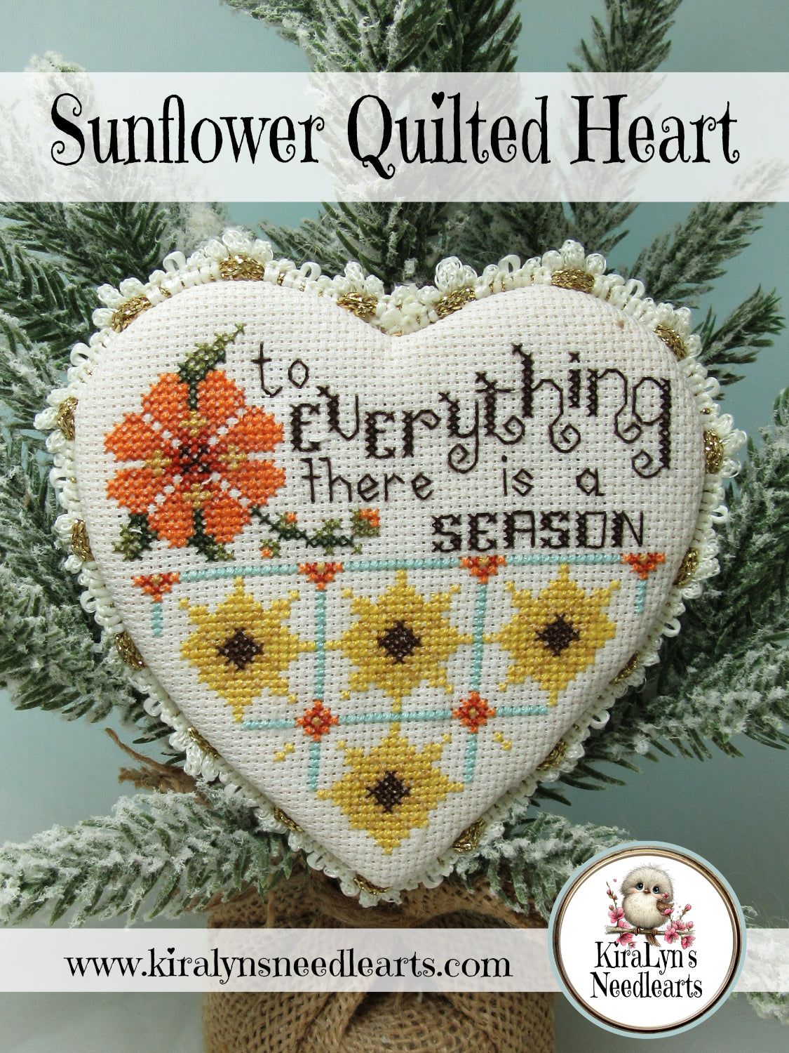 Sunflower Quilted Heart